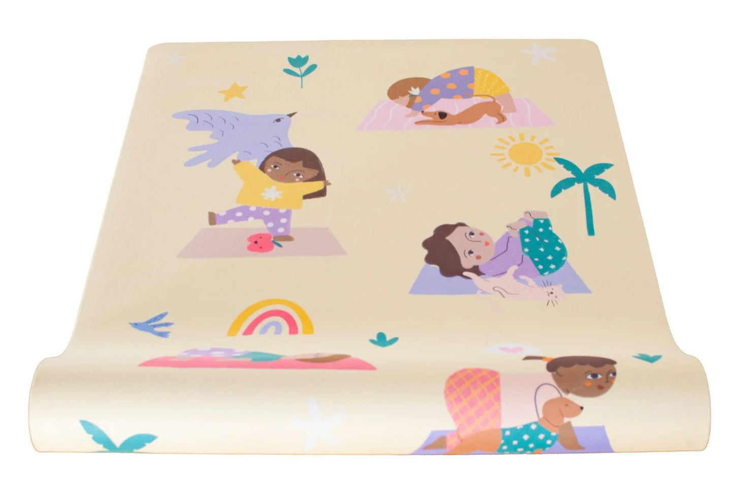 Pookyland Rainbow Poses Kids Yoga Mat
