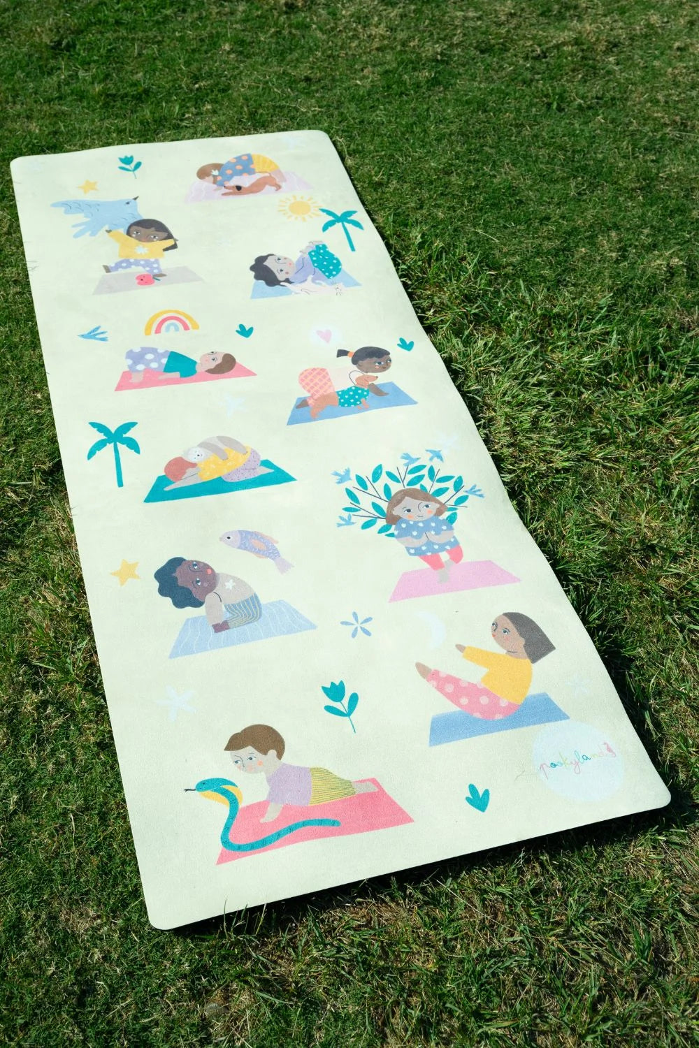 Pookyland Rainbow Poses Kids Yoga Mat